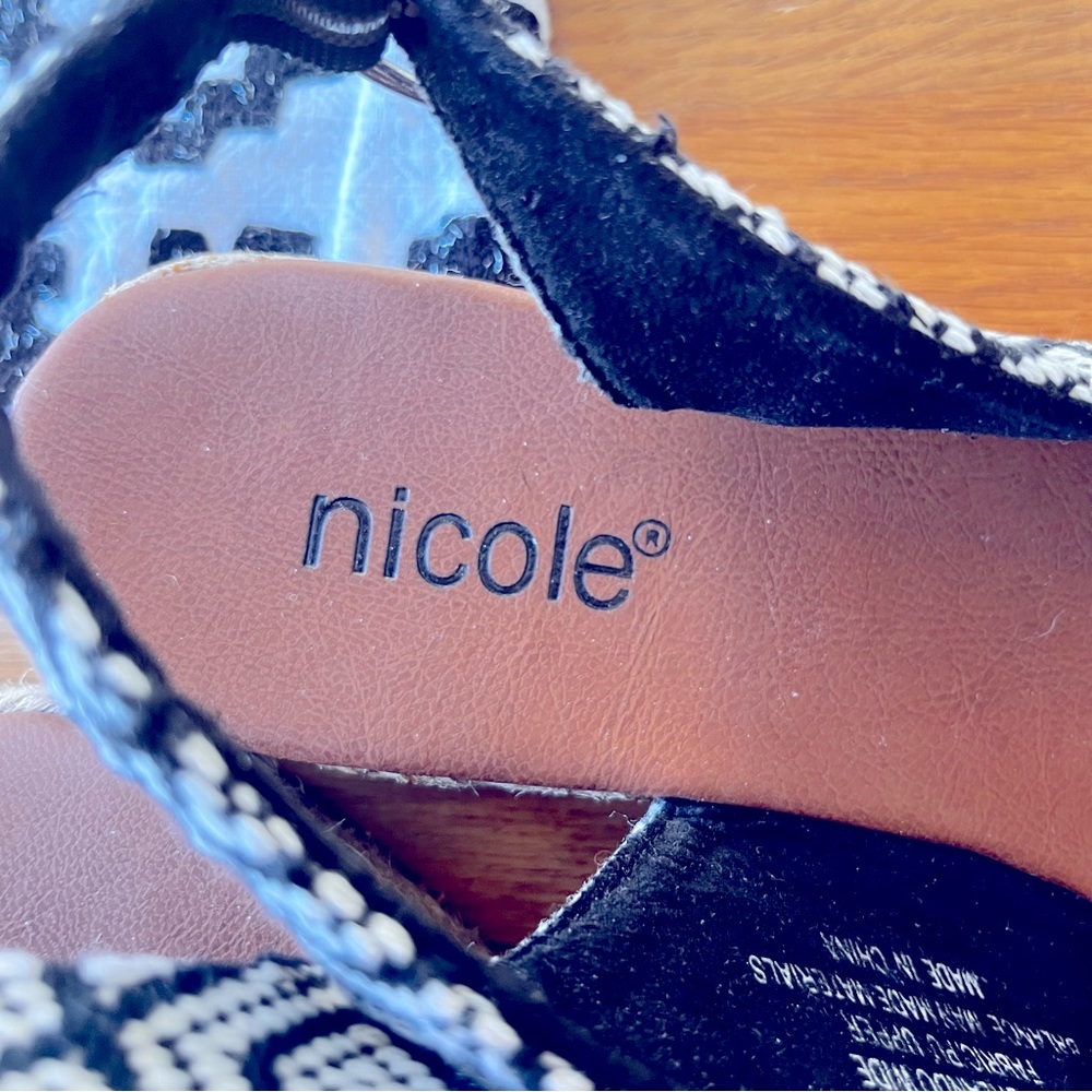 Nicole Orlando cat espadrilles sling back sandals Womens Shoe size 10W - Picture 2 of 9